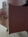 L70078: Red & Gold Chinoiserie Serpentine 2 Drawer