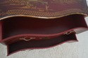 L70078: Red & Gold Chinoiserie Serpentine 2 Drawer