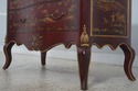 L70078: Red & Gold Chinoiserie Serpentine 2 Drawer