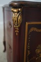 L70078: Red & Gold Chinoiserie Serpentine 2 Drawer