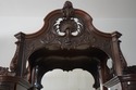 F67609: Antique Victorian Carved Mahogany Curio Di