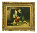 F51763EC: Framed Oil Painting On Canvas ~ Children