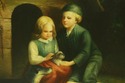 F51763EC: Framed Oil Painting On Canvas ~ Children