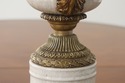 F55056EC: Bronze & Porcelain Urn Floral Centerpiec