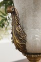 F55056EC: Bronze & Porcelain Urn Floral Centerpiec