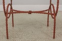 59585EC: Pair Rope Twist Iron Benches w. Dog Uphol