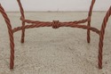 59589EC: Pair Rope Twist Iron Benches w. Tropical 