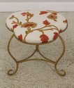 59601EC: Pair Clover Shape Crewel Work Upholstered