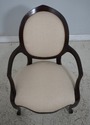 63505EC: Pair Medallion Back Upholstered Open Armc