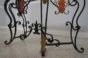 L67541: Vintage Marble Top Wrought Iron Base Conso