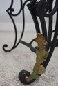 L67541: Vintage Marble Top Wrought Iron Base Conso