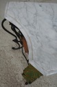 L67541: Vintage Marble Top Wrought Iron Base Conso