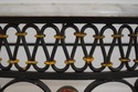 L67541: Vintage Marble Top Wrought Iron Base Conso