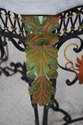 L67541: Vintage Marble Top Wrought Iron Base Conso