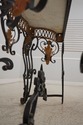 L67541: Vintage Marble Top Wrought Iron Base Conso