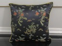 F56085EC: Pair Chinoiserie Silk Upholstered 16 x 1