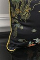 F56085EC: Pair Chinoiserie Silk Upholstered 16 x 1