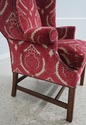 63508EC: Pair TRS Damask Upholstered Chippendale W