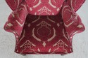 63508EC: Pair TRS Damask Upholstered Chippendale W