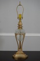 LF63517EC: Pair Regency Style Metal & Glass Urn Ta