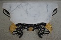 67540: Wrought Iron Marble Top Console Foyer Table