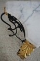 67540: Wrought Iron Marble Top Console Foyer Table