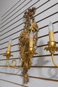 F54960EC: Pair Country French Gold Giltwood Lighte