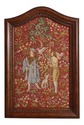 F54782EC: Hand Done Needlepoint In Carved Mahogany