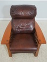 F69402: STICKLEY Mission Cherry & Walnut Morris Ch