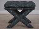 73067: Pair Of Designer Blue & Gray Upholstered Be