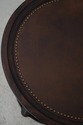 68282: Pair Round Leather Top Distressed Finish Oc