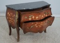 L68387: French Louis XV Marquetry Inlaid Marble To