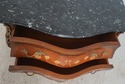 L68387: French Louis XV Marquetry Inlaid Marble To