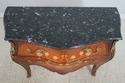 L68387: French Louis XV Marquetry Inlaid Marble To