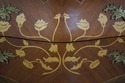 L68387: French Louis XV Marquetry Inlaid Marble To