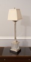 LF68444: Silverplate Column Lamp w. Crystal On Mar