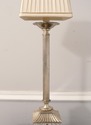 LF68444: Silverplate Column Lamp w. Crystal On Mar