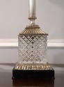 LF68444: Silverplate Column Lamp w. Crystal On Mar