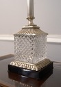 LF68444: Silverplate Column Lamp w. Crystal On Mar