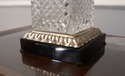 LF68444: Silverplate Column Lamp w. Crystal On Mar