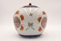 LF68452: IMARI Style Lidded Tea Pot Jar w. Wood Li