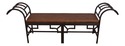 64288EC: Bamboo Form Steel Window Bench w. Rattan 