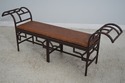 64288EC: Bamboo Form Steel Window Bench w. Rattan 