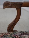 68391: Tapestry Upholstered Eagle Carved Arm Clawf