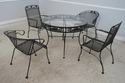 F68566: RUSSEL WOODWARD Wrought Iron Table & 4 Cha