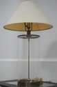 F72667: RALPH LAUREN Cylinder Glass & Brass Table 