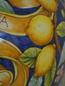 F73117: MAJOLICA Large Italian Lemon & Leaf Vase w