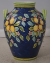 F73117: MAJOLICA Large Italian Lemon & Leaf Vase w