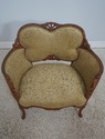 L73173: Pair French Louis XV Wide Seat Swan Carved