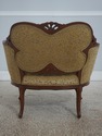 L73173: Pair French Louis XV Wide Seat Swan Carved